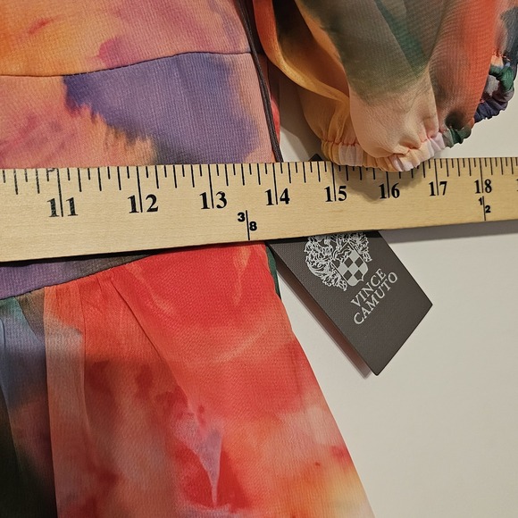 Vince Camuto Women Dress Size 10 Fits Medium Midi Floral Round Neck Short Sleeve - Picture 6 of 9